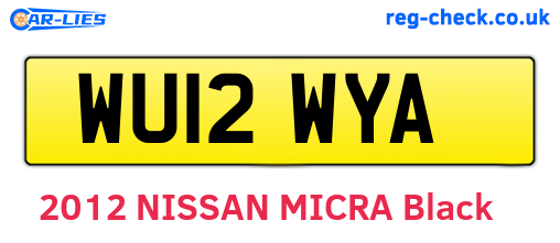 WU12WYA are the vehicle registration plates.