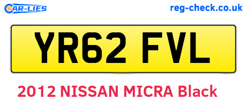 YR62FVL are the vehicle registration plates.