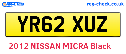 YR62XUZ are the vehicle registration plates.