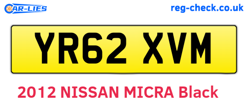 YR62XVM are the vehicle registration plates.
