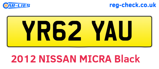 YR62YAU are the vehicle registration plates.