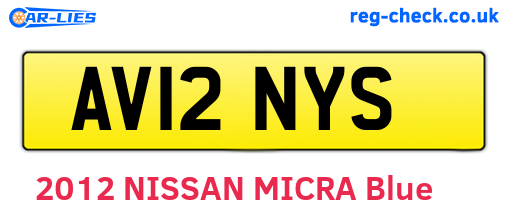 AV12NYS are the vehicle registration plates.