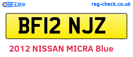 BF12NJZ are the vehicle registration plates.