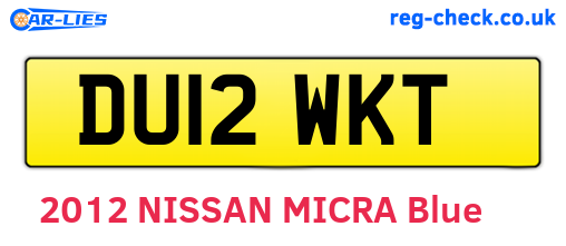 DU12WKT are the vehicle registration plates.