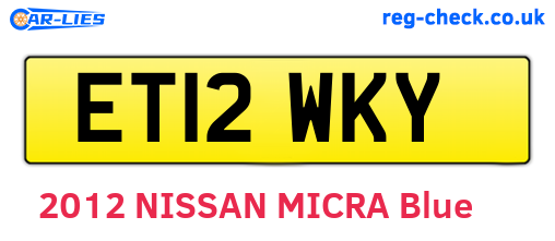 ET12WKY are the vehicle registration plates.