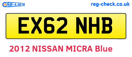 EX62NHB are the vehicle registration plates.