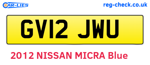 GV12JWU are the vehicle registration plates.