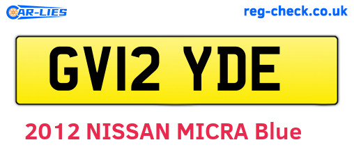 GV12YDE are the vehicle registration plates.