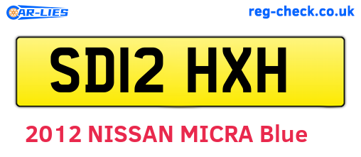 SD12HXH are the vehicle registration plates.