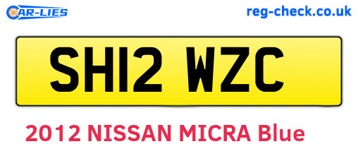 SH12WZC are the vehicle registration plates.