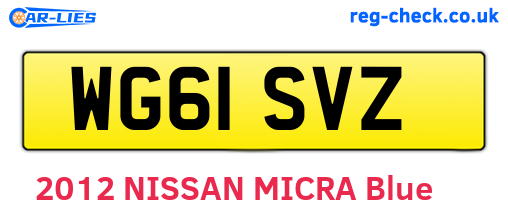 WG61SVZ are the vehicle registration plates.