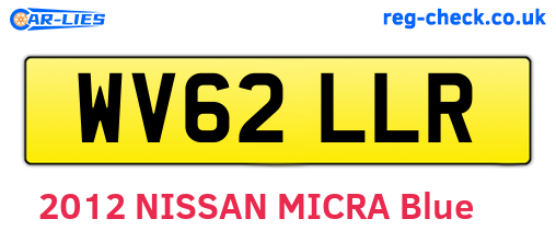 WV62LLR are the vehicle registration plates.