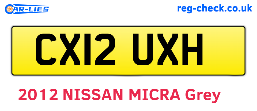 CX12UXH are the vehicle registration plates.