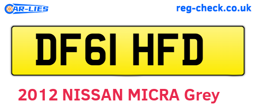 DF61HFD are the vehicle registration plates.