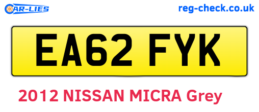 EA62FYK are the vehicle registration plates.