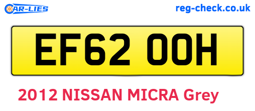 EF62OOH are the vehicle registration plates.