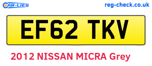 EF62TKV are the vehicle registration plates.
