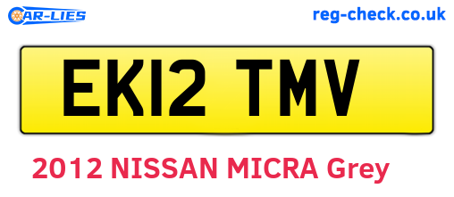 EK12TMV are the vehicle registration plates.