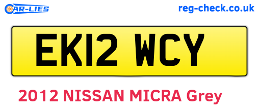 EK12WCY are the vehicle registration plates.