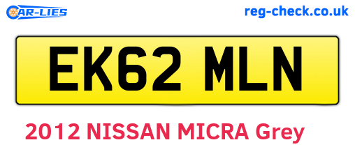 EK62MLN are the vehicle registration plates.