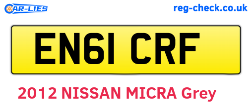 EN61CRF are the vehicle registration plates.