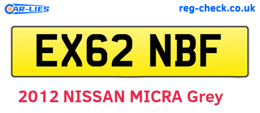 EX62NBF are the vehicle registration plates.
