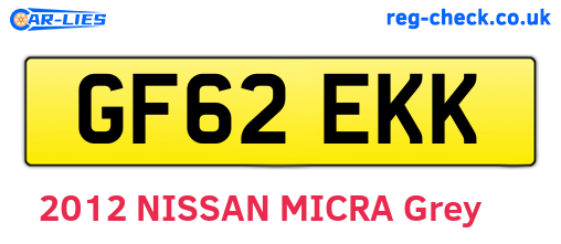GF62EKK are the vehicle registration plates.