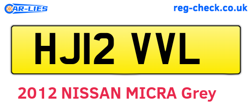 HJ12VVL are the vehicle registration plates.