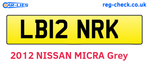 LB12NRK are the vehicle registration plates.