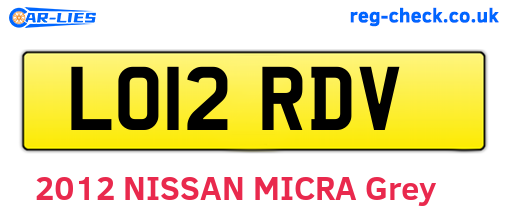 LO12RDV are the vehicle registration plates.