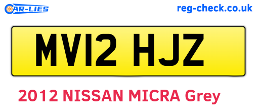 MV12HJZ are the vehicle registration plates.