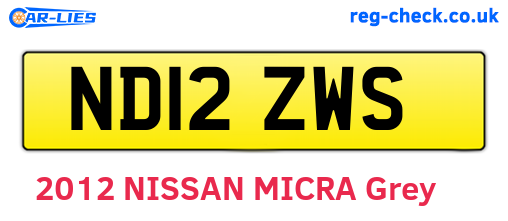 ND12ZWS are the vehicle registration plates.