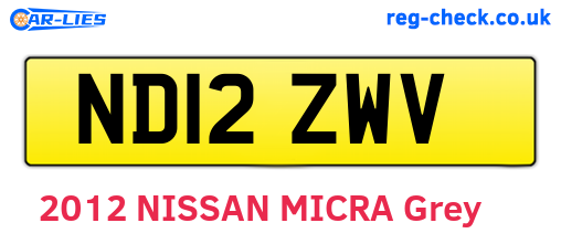 ND12ZWV are the vehicle registration plates.