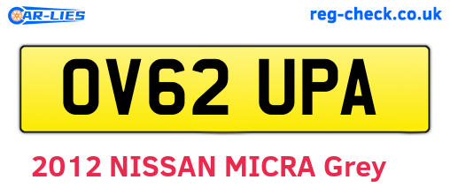 OV62UPA are the vehicle registration plates.