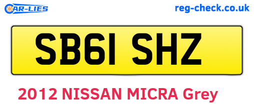 SB61SHZ are the vehicle registration plates.