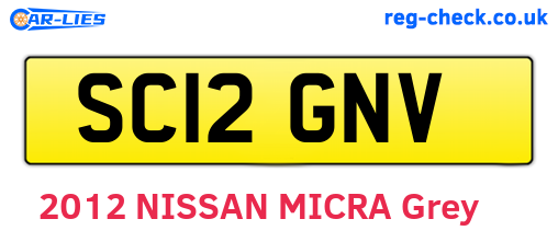 SC12GNV are the vehicle registration plates.