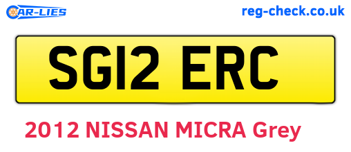 SG12ERC are the vehicle registration plates.