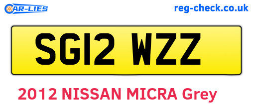 SG12WZZ are the vehicle registration plates.
