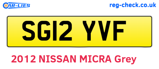 SG12YVF are the vehicle registration plates.