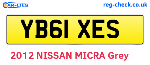 YB61XES are the vehicle registration plates.