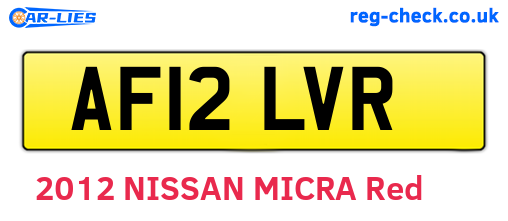 AF12LVR are the vehicle registration plates.