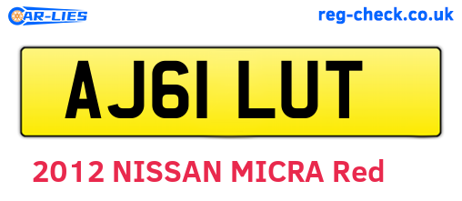 AJ61LUT are the vehicle registration plates.
