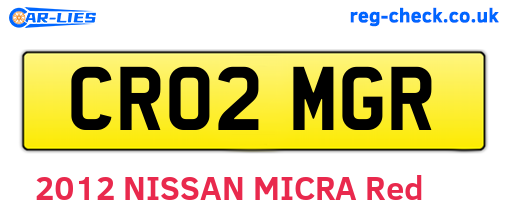 CR02MGR are the vehicle registration plates.