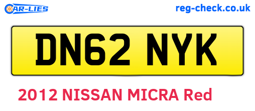 DN62NYK are the vehicle registration plates.