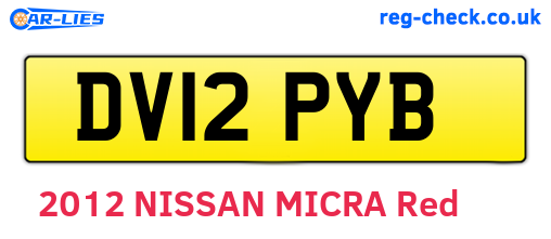 DV12PYB are the vehicle registration plates.