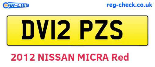 DV12PZS are the vehicle registration plates.