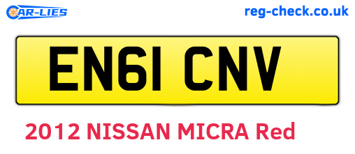 EN61CNV are the vehicle registration plates.