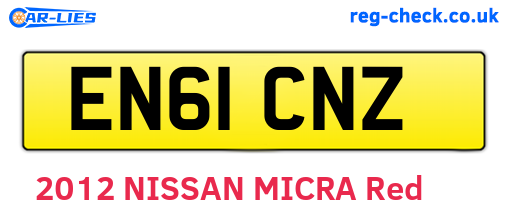 EN61CNZ are the vehicle registration plates.