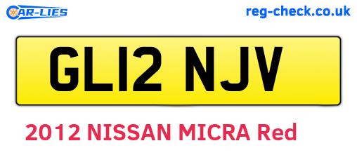 GL12NJV are the vehicle registration plates.