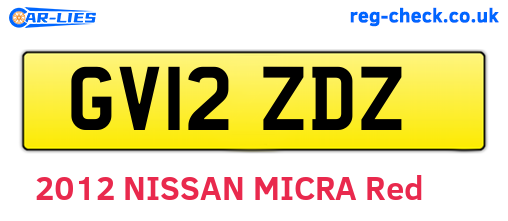GV12ZDZ are the vehicle registration plates.